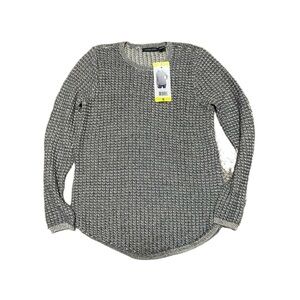 Jeanne Pierre NWT Women’s Gray Combo Cozy Knit Sweater Top Sz S New
